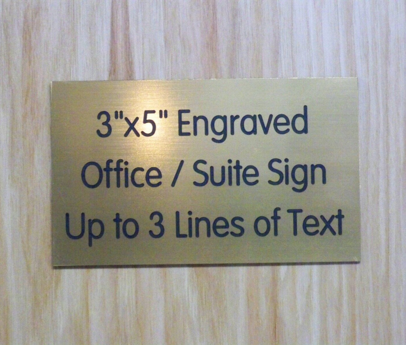 Custom Engraved 3×5 inch Gold Sign | Add Your Wording | with Adhesive Backing
