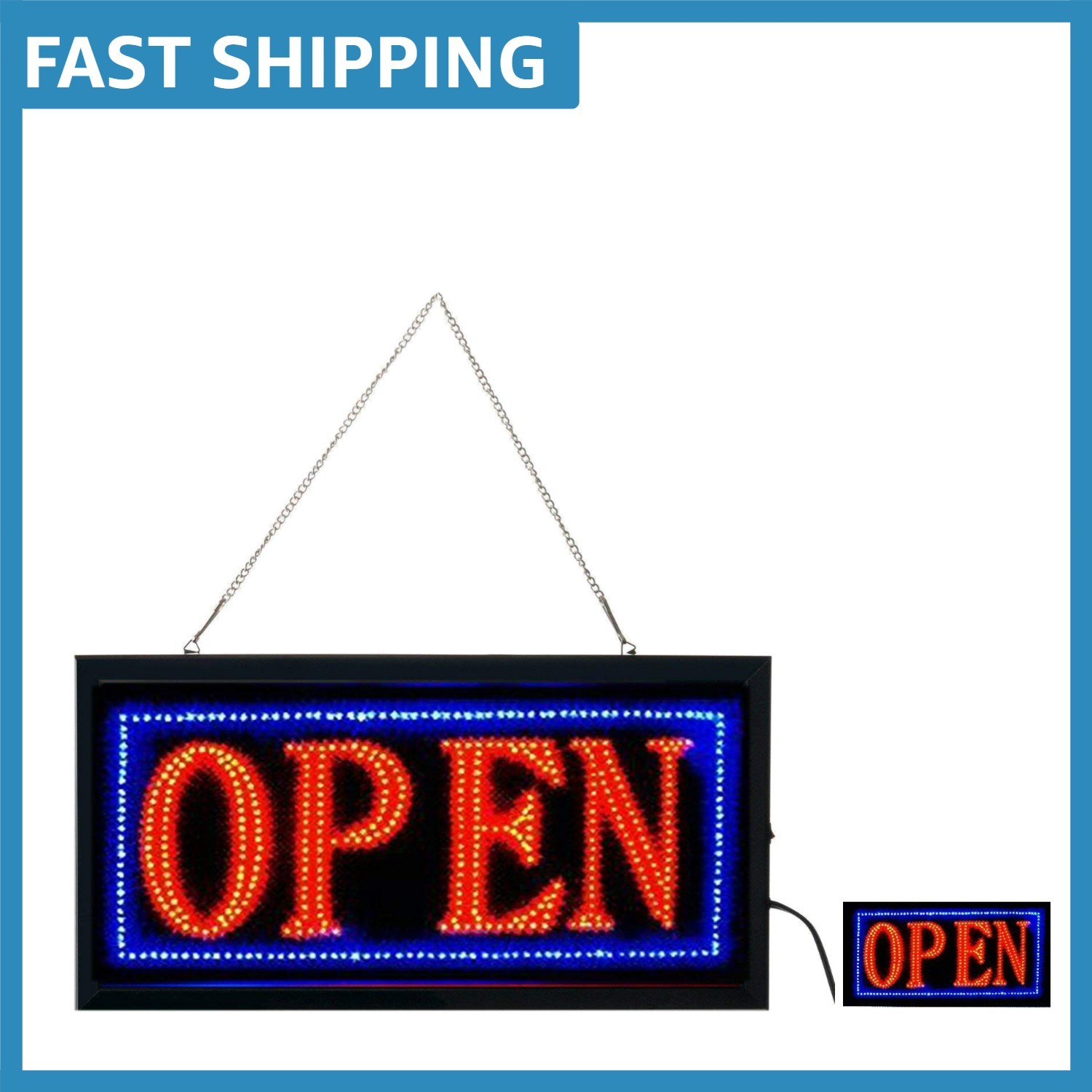 Energy Efficient Animated LED Open Sign – Vivid Neon Light for Business