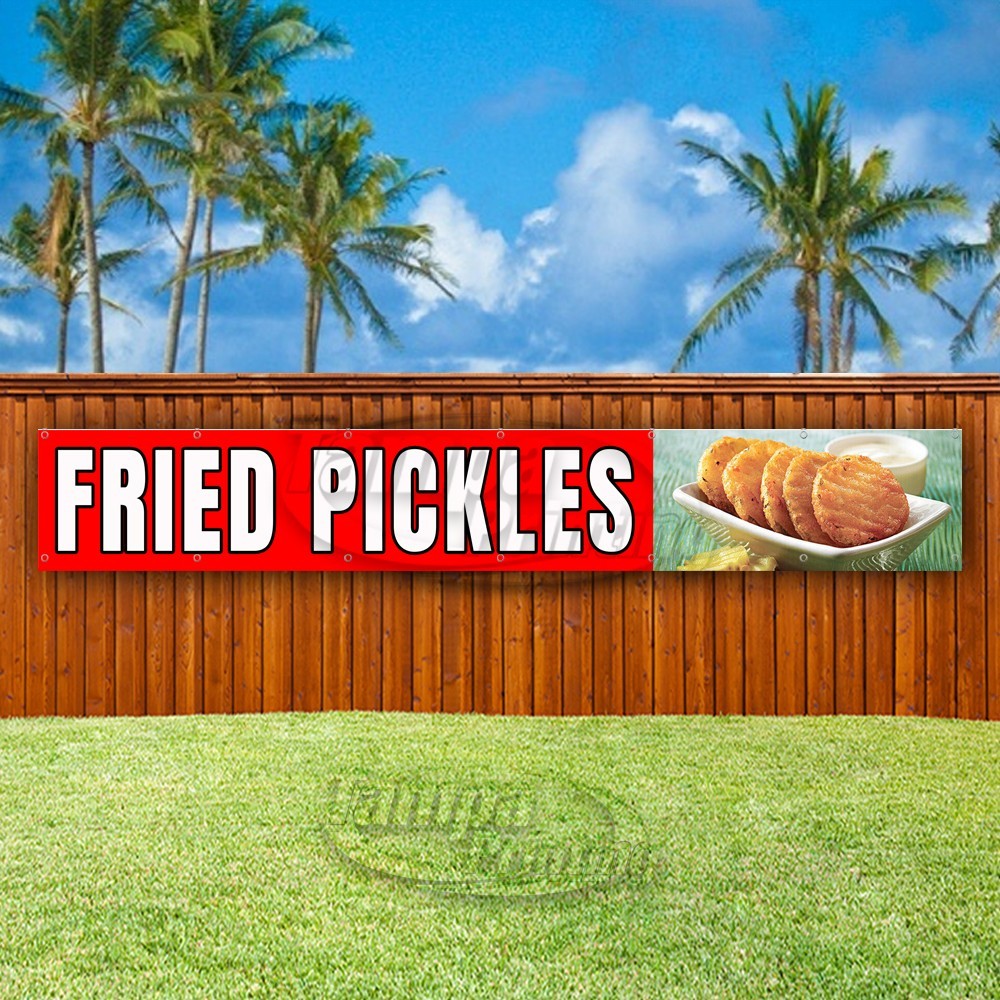 FRIED PICKLES Advertising Food Carnival Vinyl Banner Flag Sign USA XL01604