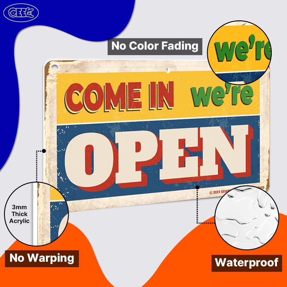 Open Closed Sign – All in One Kit, Double Sided, Acrylic – 7.9 x 7.9 in (01. …