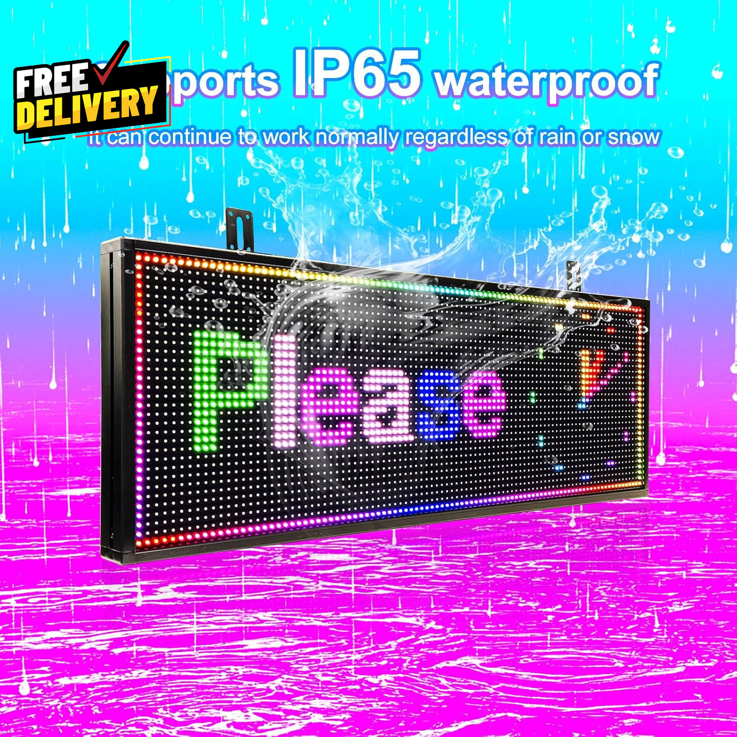 26×14 Programmable Scrolling LED Sign Waterproof Digital Display Board for Wall…