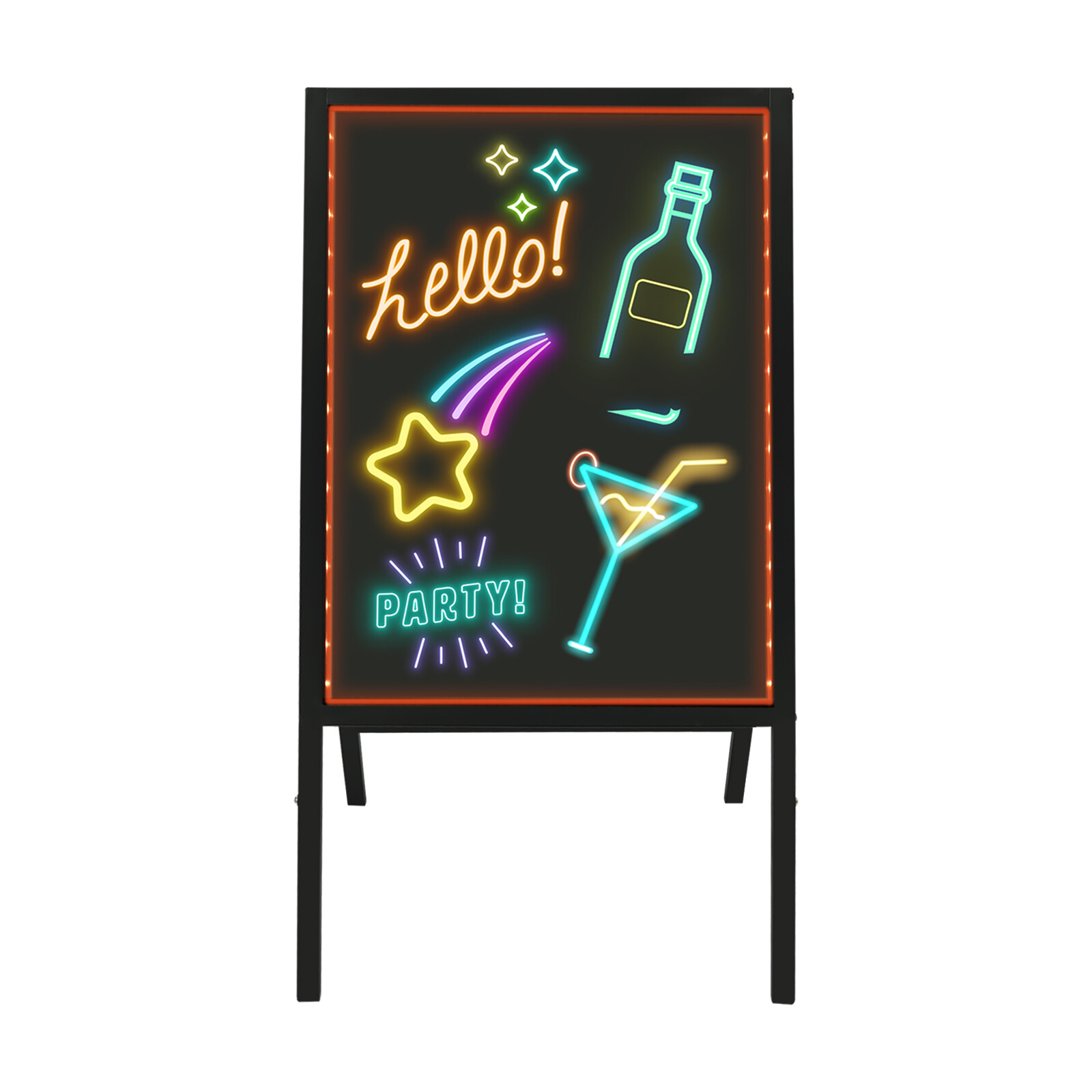 LED Message Writing Board,50*70cm Illuminated Erasable Menu Board Sign 7 colors