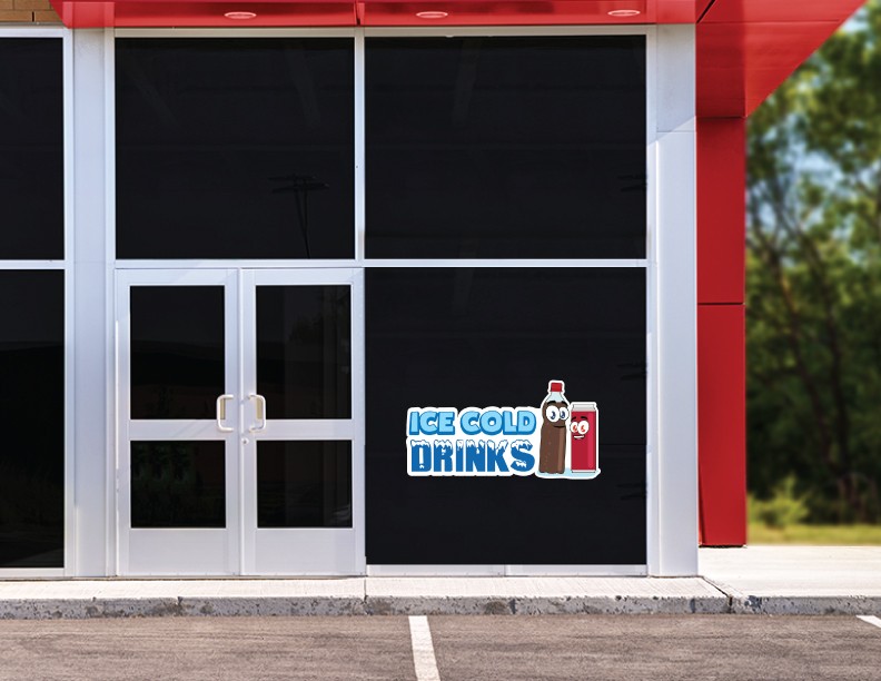 ICE COLD DRINKS 3 Concession Decal sign cart trailer stand sticker equipment