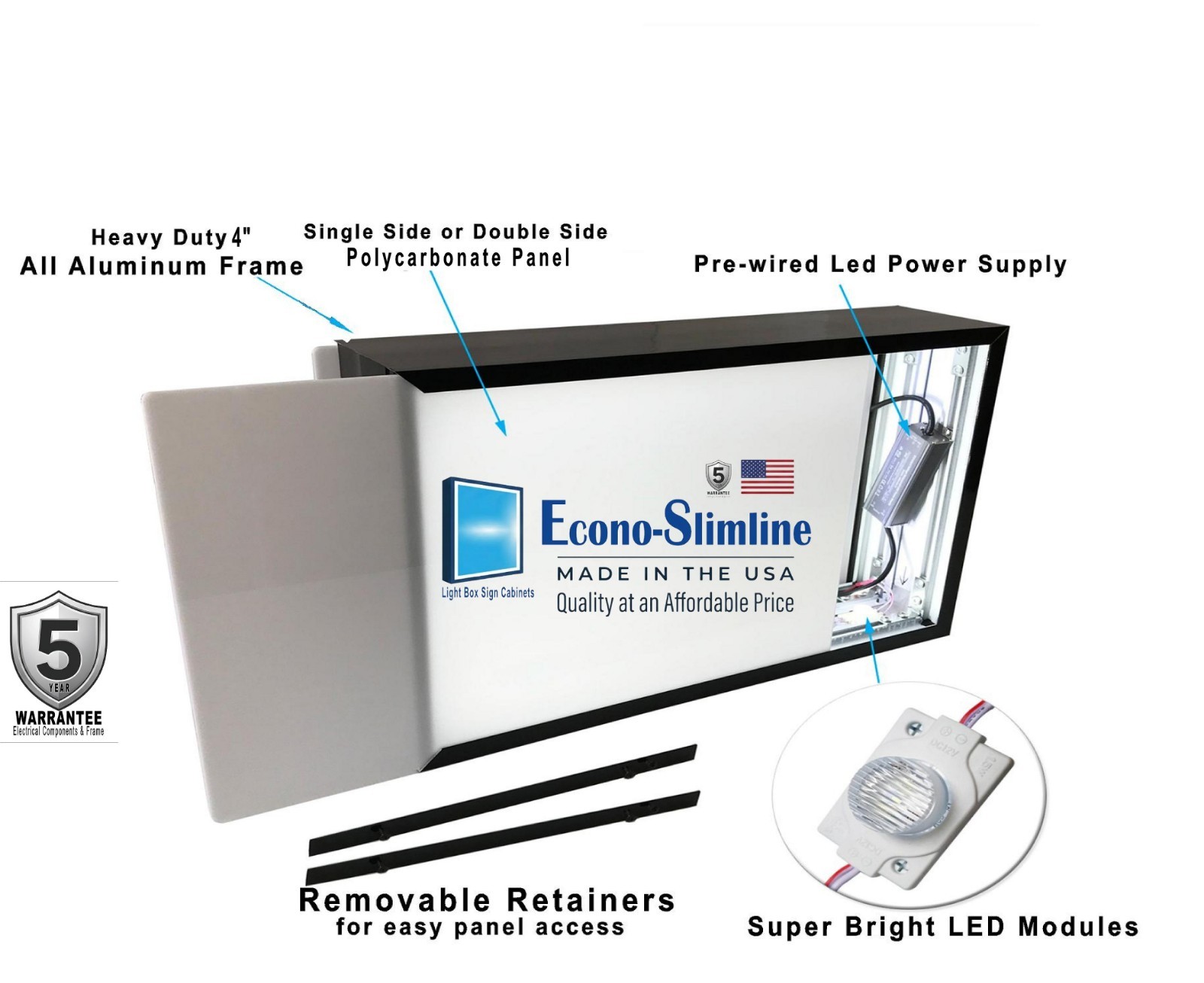 Outdoor Light Box Sign Cabinet Single Side Led Lighting 4&Prime; Profile 4×8