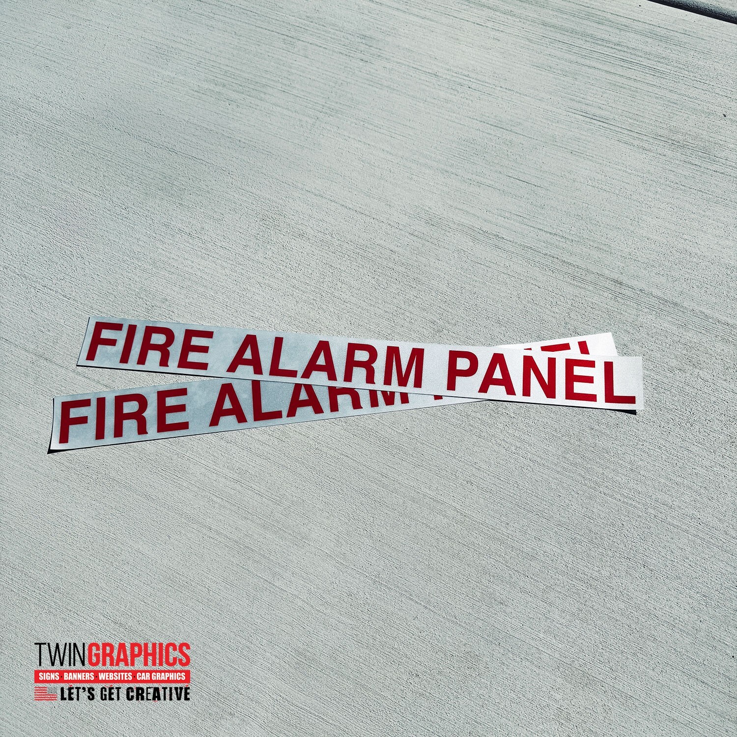REFLECTIVE FIRE ALARM PANEL DECAL 2-PIECES 24.5&Prime; x 2.25&Prime; FREE SHIPPING