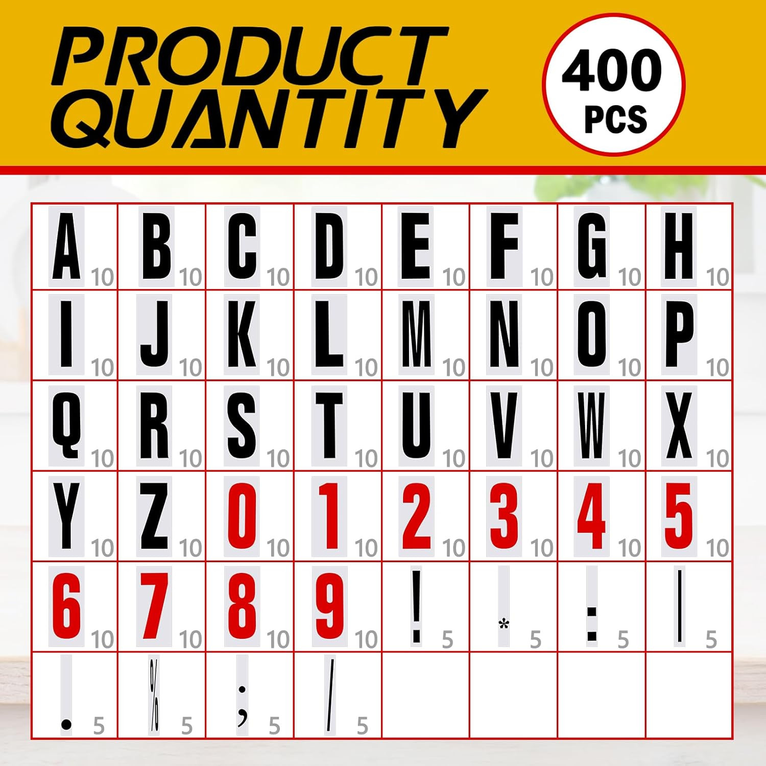 400 Pcs Marquee Sign Letters Flexible Plastic Letters on Flexible Panel for Outd