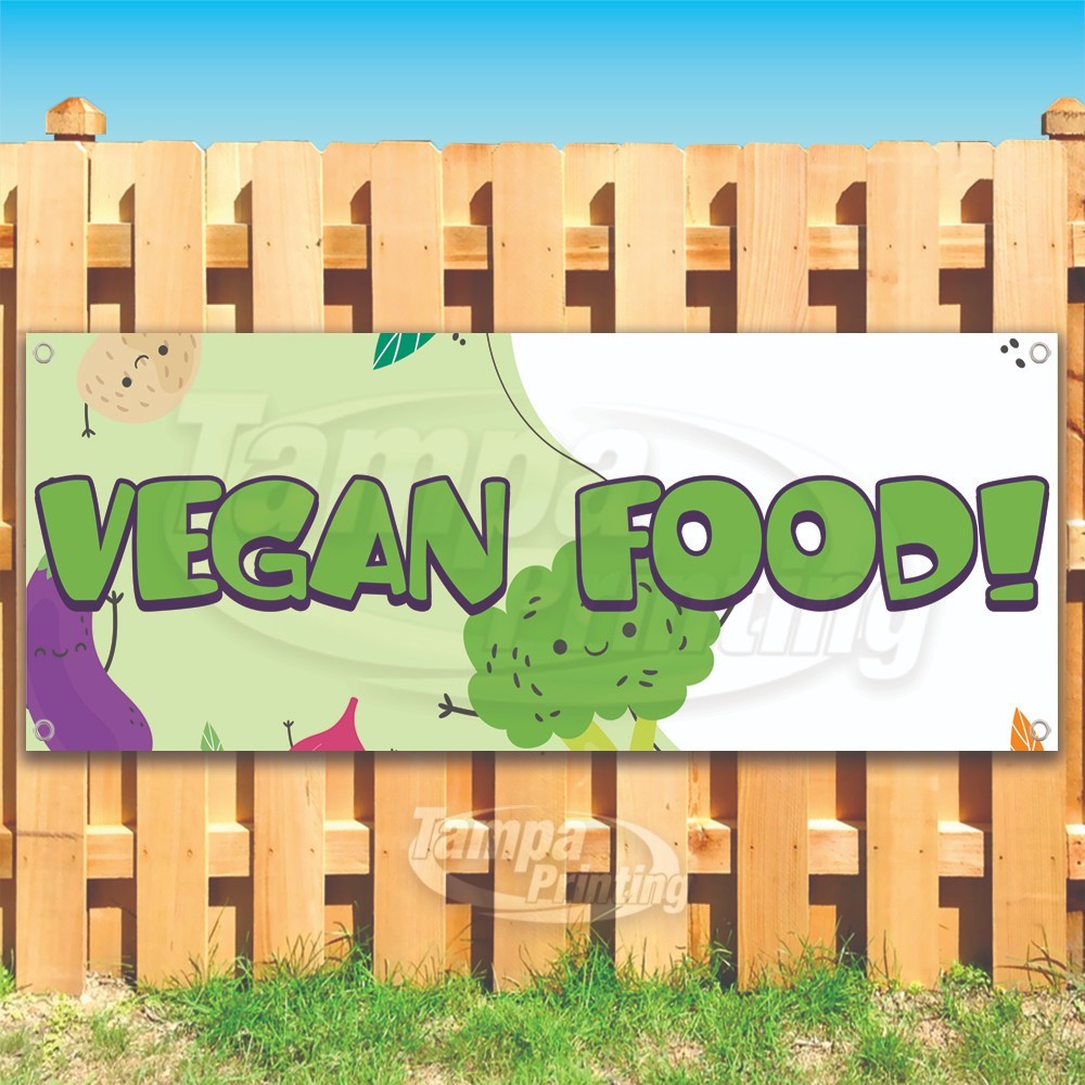 VEGAN FOOD Advertising Organic Fresh Vinyl Banner Flag Sign USA SB10612