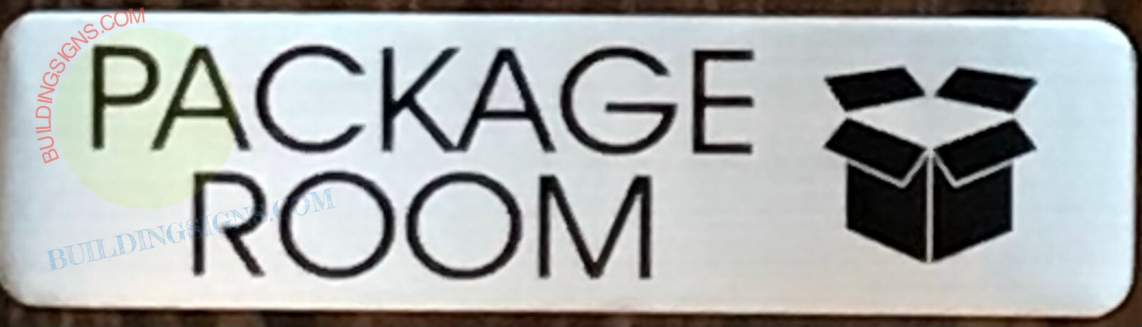 PACKAGE ROOM SIGN -(2×7.75, BRUSH SILVER, ALUMINUM)-REF24-1027