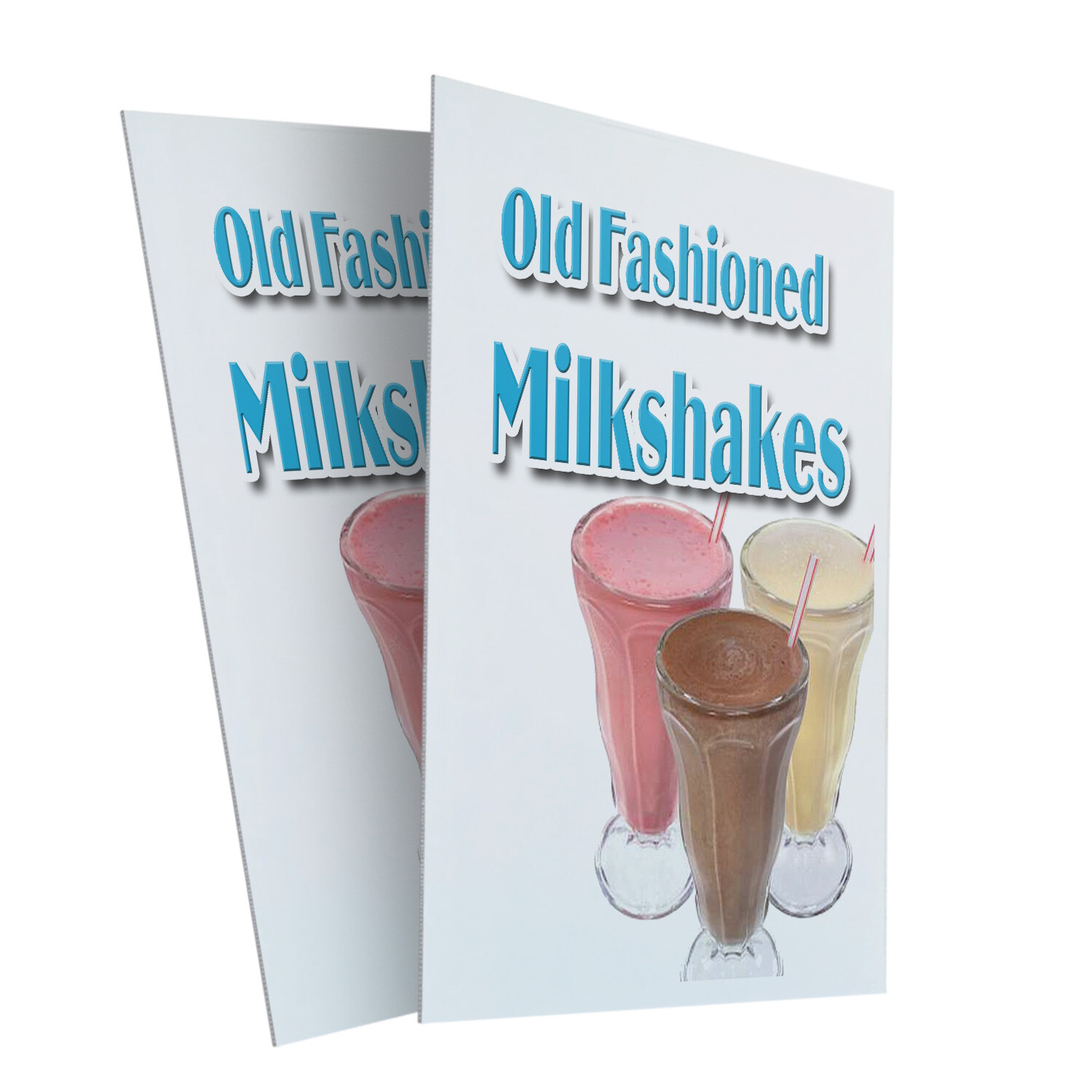 A-frame Sidewalk Old Fashioned Milkshakes 24&Prime; x 36&Prime; Double Sided A-Frame Sidewal