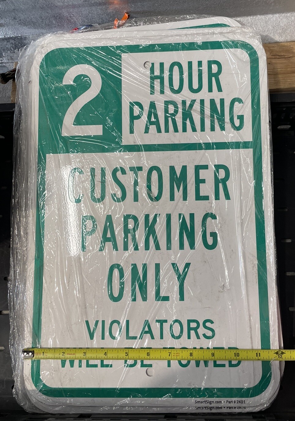 2 Hour Parking – Customer Parking Only Violator Heavy Gauge Metal Parking Sign