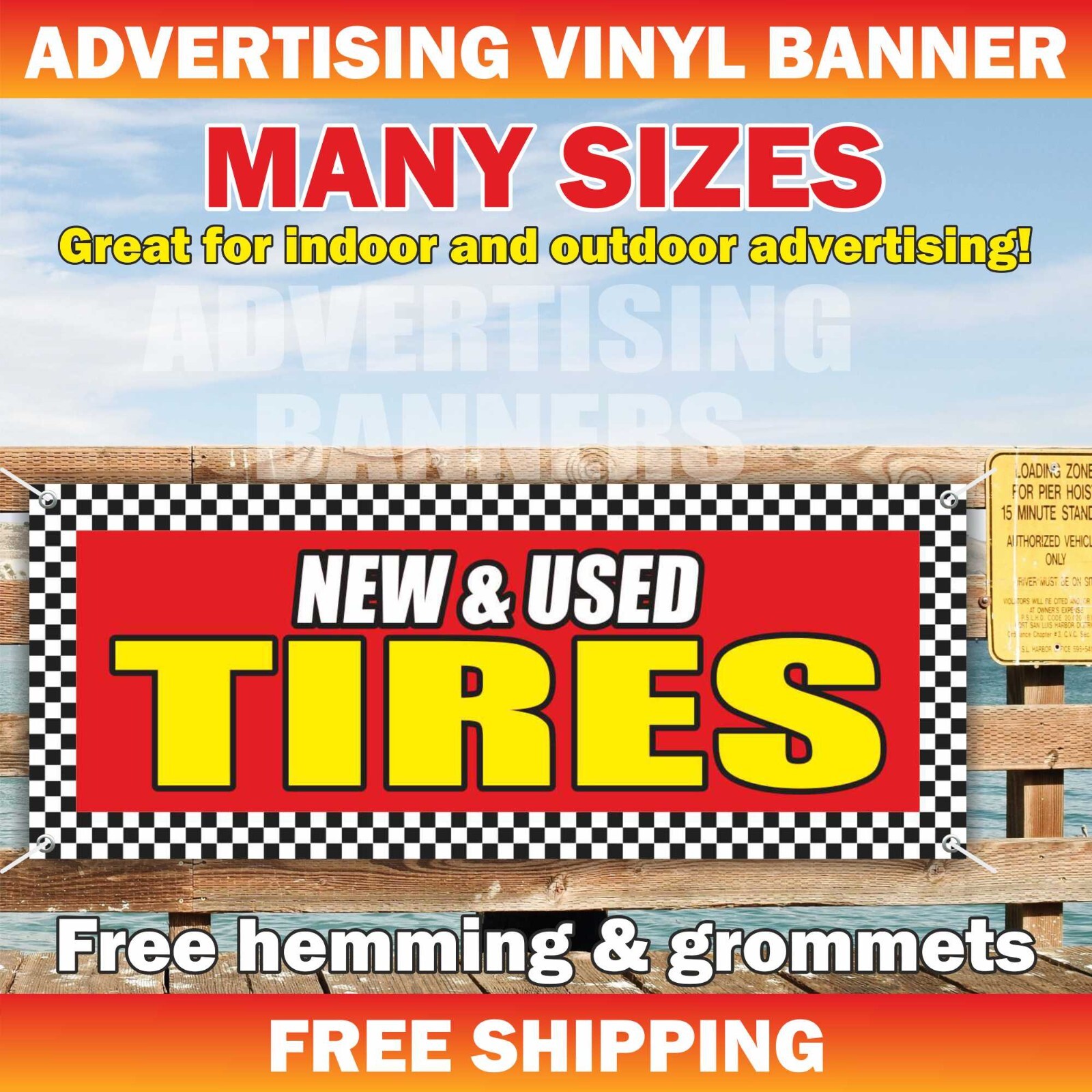NEW USED TIRES Advertising Banner Vinyl Sign auto car truck service garage shop