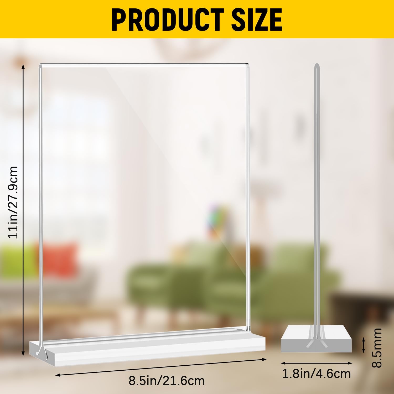 Dynta Acrylic Sign Holder 8.5 x 11 Inches 14 Pack Double Sided Clear