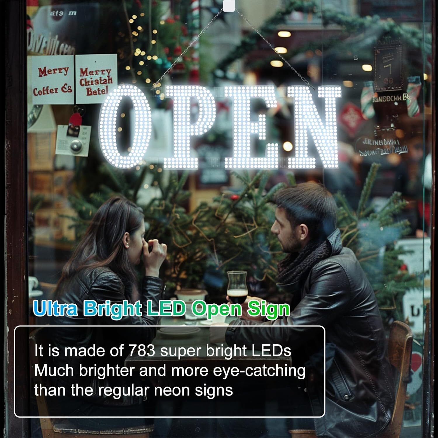 40&Prime;x14&Prime; Extra Large LED Open Signs for Business, Unique Design Super Bright Open