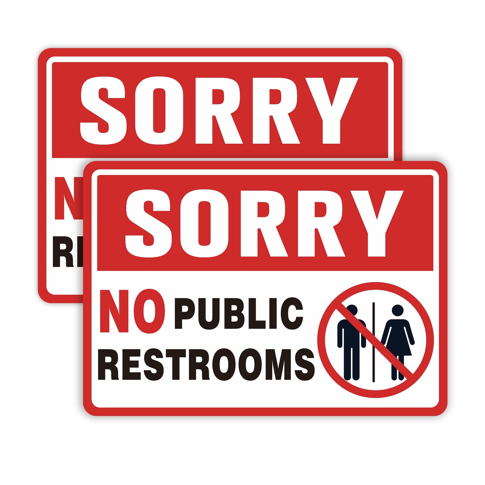 2PCS No Public Restroom Signs for Business, Self Adhesive Weatherproof Vinyl …