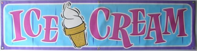 Ice Cream Vinyl Banner Sign – Concession – Farmers Market – 15oz Heavy Duty