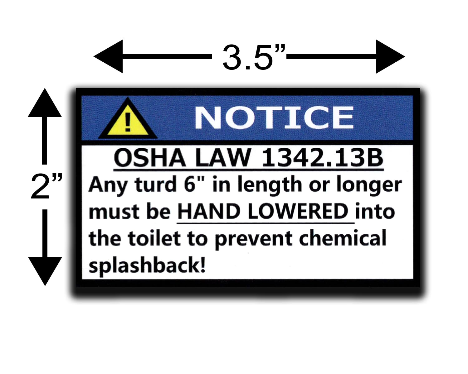 (20 Pack) OSHA LAW 1342.13B OSHA Gag Stickers