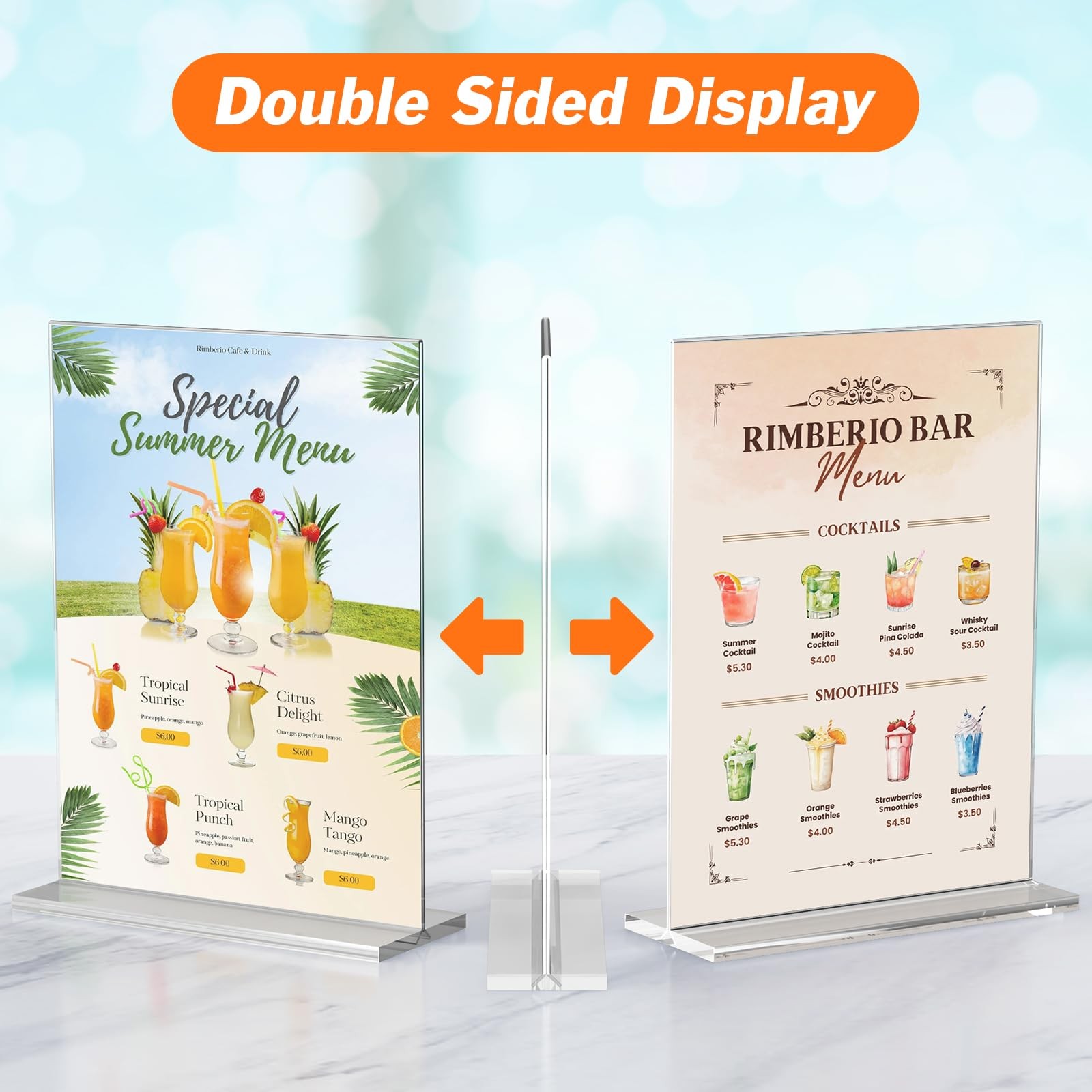 6 Pack Acrylic Sign Holder 8.5 x 11 Inches, Clear Menu Stand,