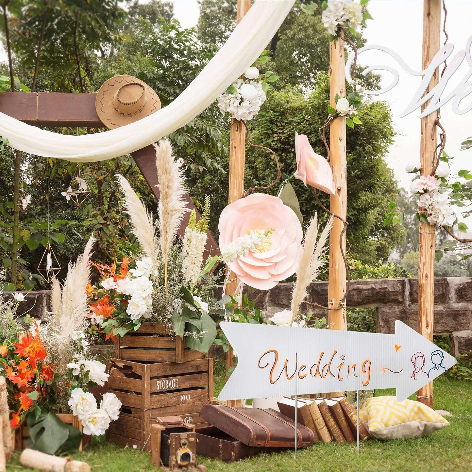 DIY Arrow Yard Signs 3-Pack with Stakes for Weddings & Events