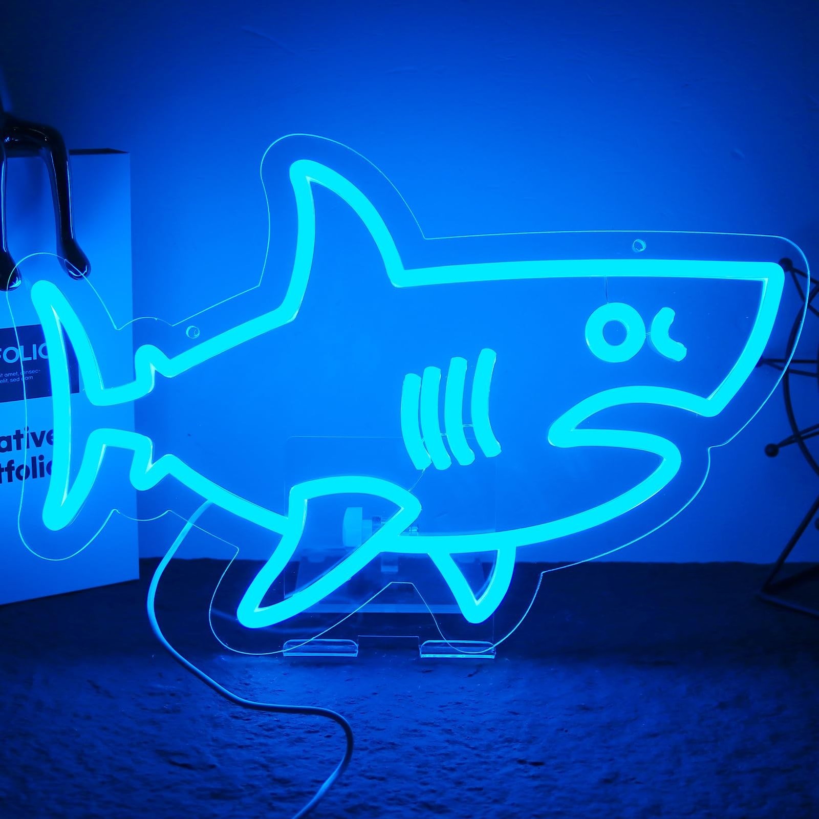 Balanar Shark Neon Signs for Wall Decor,Dimmable USB Powered LED Shark Light …