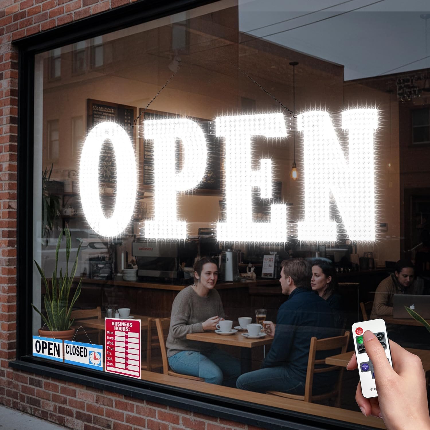 48&Prime; X 17&Prime; LED Open Sign with Remote – Bright Display for Shops & Restaurants