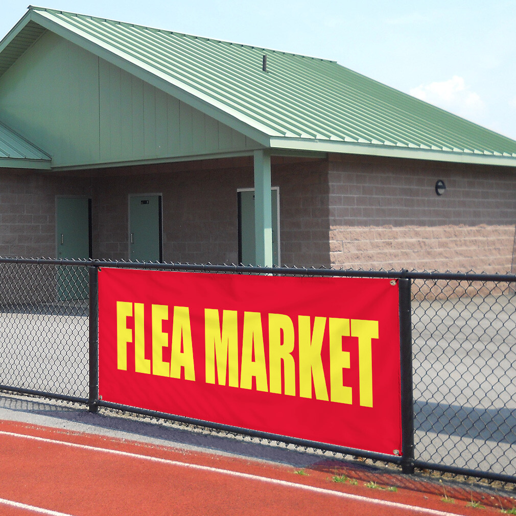 Vinyl Banner Multiple Sizes Flea Market Promotion Business Retail Outdoor