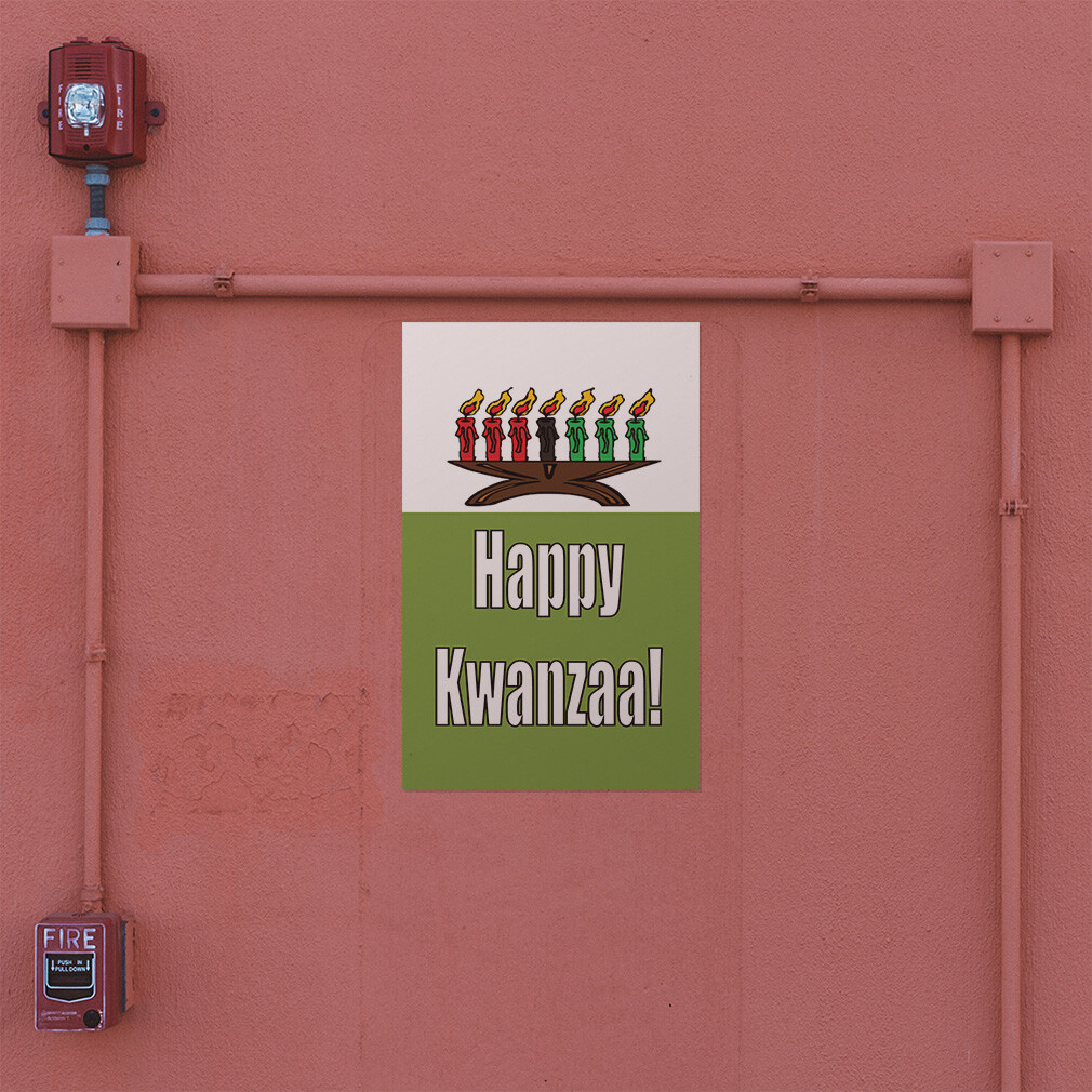 Door Decals Vertical Vinyl Stickers Multiple Sizes Happy Kwanzaa Families Vinyl