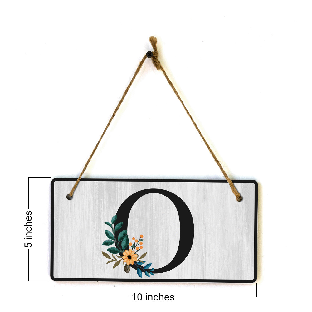 O Flower Decor 5×10 Hanging Wall or Door Sign | Alphabet Letter Room Decoration