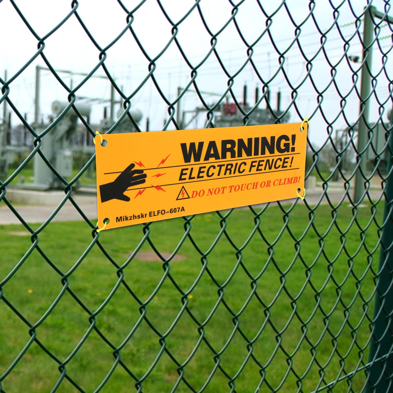 10 Pcs Plastic Electric Fence Caution Warning Signs for Farm Home