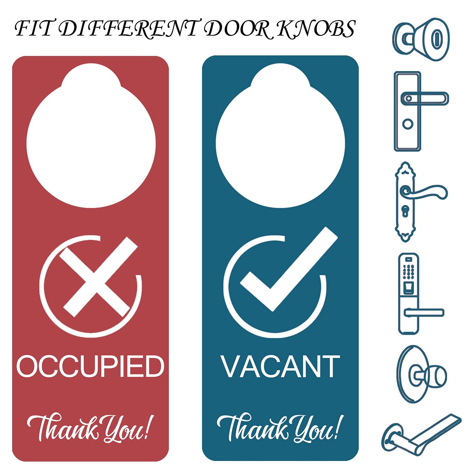 Vacant Occupied Sign, 2 Pack, Double Sided,Door Hanger Sign for Home Office R…