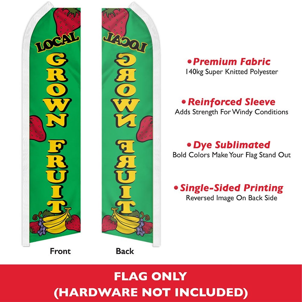 Local Grown Fruit Advertising Swooper Feather Flutter Flag Organic Fresh Produce