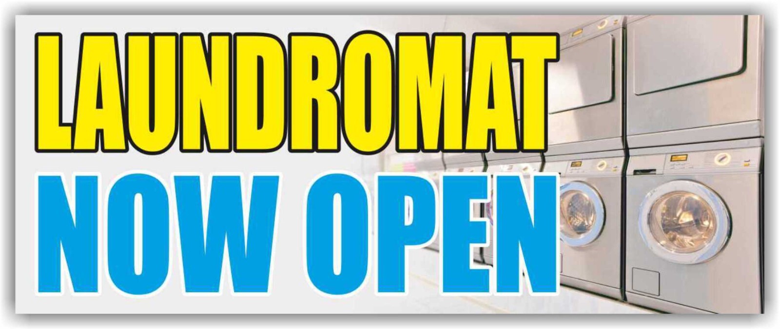 LAUNDROMAT NOW OPEN Advertising Banner Vinyl Mesh Sign CLEANING SERVICE Laundry