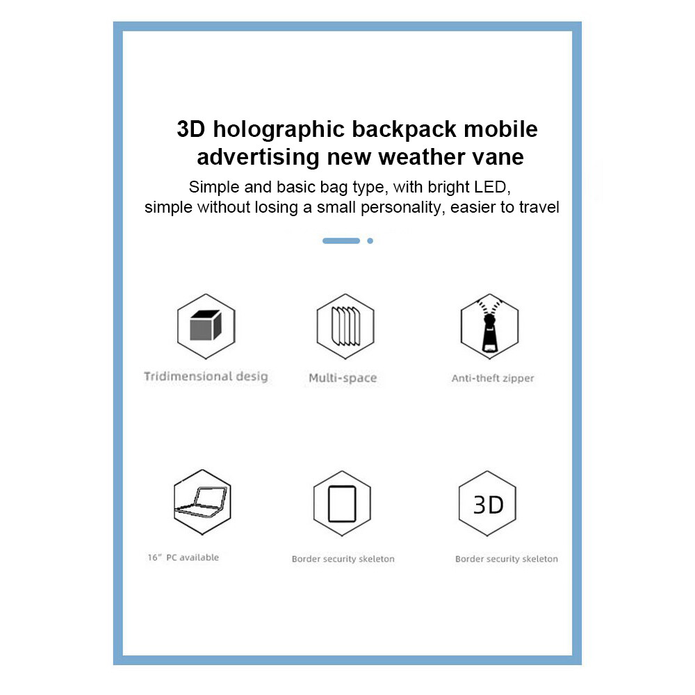 3D Hologram Projector Fan Advertising Zipper Backpack LED Display Holographic