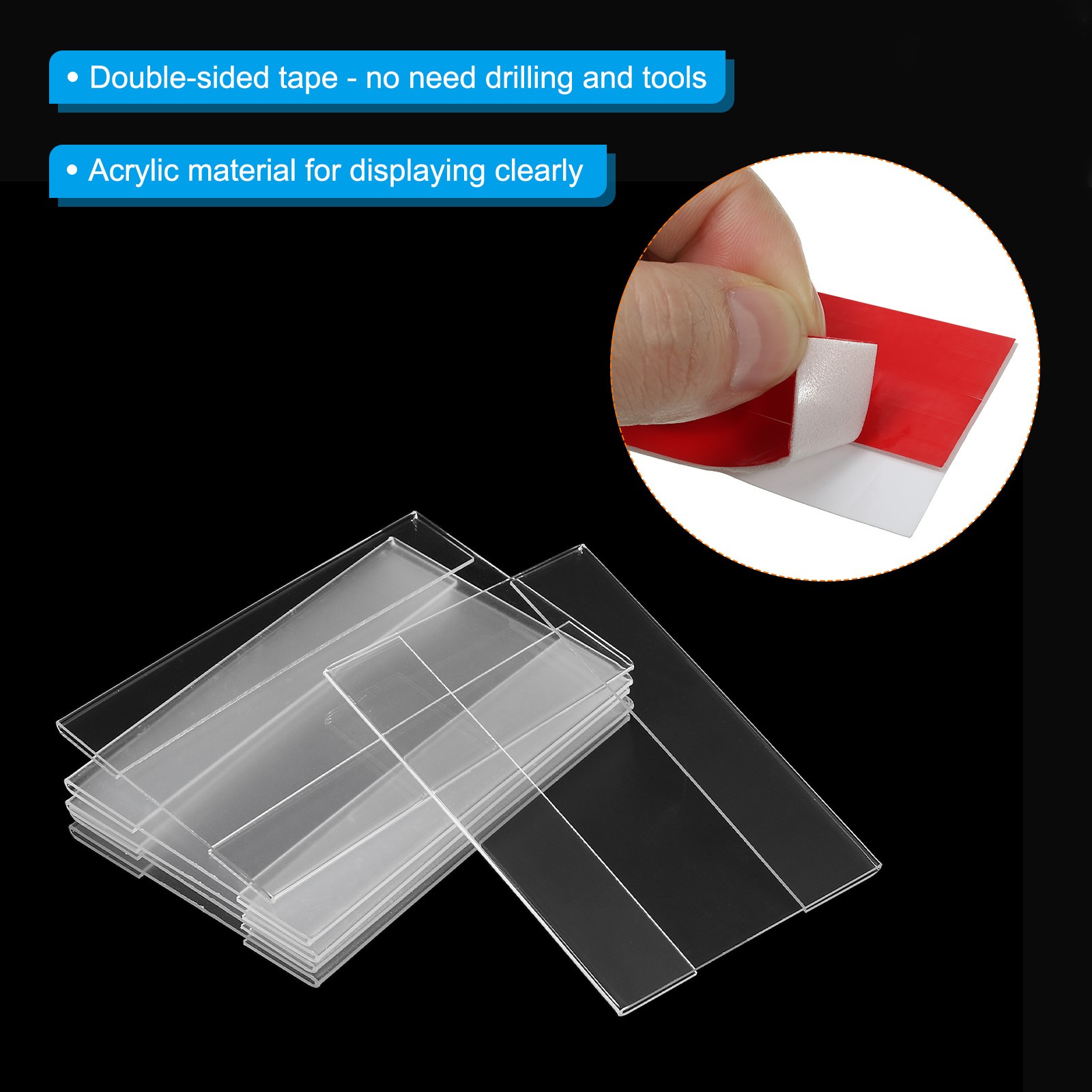 10Pcs 3.5×4.5&Prime; Wall Mount Acrylic Sign Holder with Tape for Office, Clear