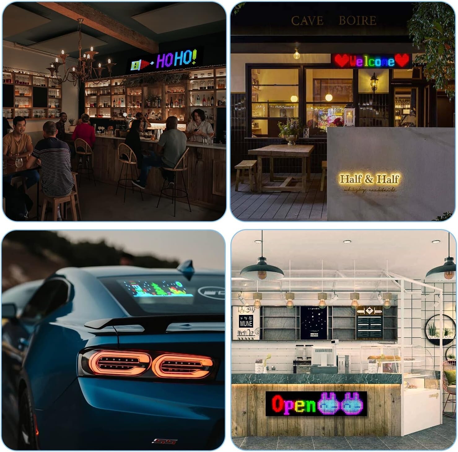 Scrolling LED Sign Matrix Pixel Panel CAR Advertising Screen APP Control