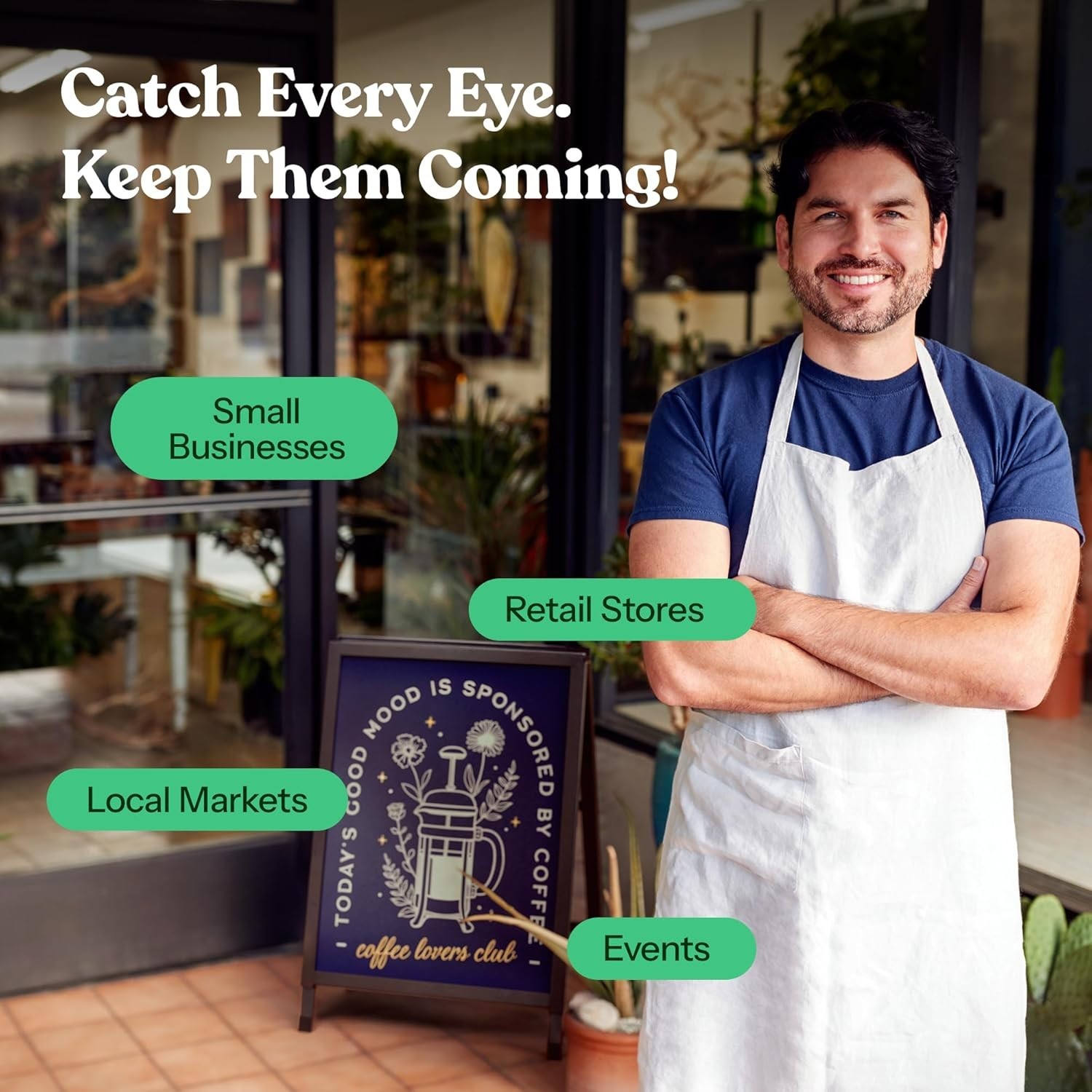 Heavy-Duty Outdoor A-Frame Sign Holder 22×28&Prime; – Double-Sided Custom Display