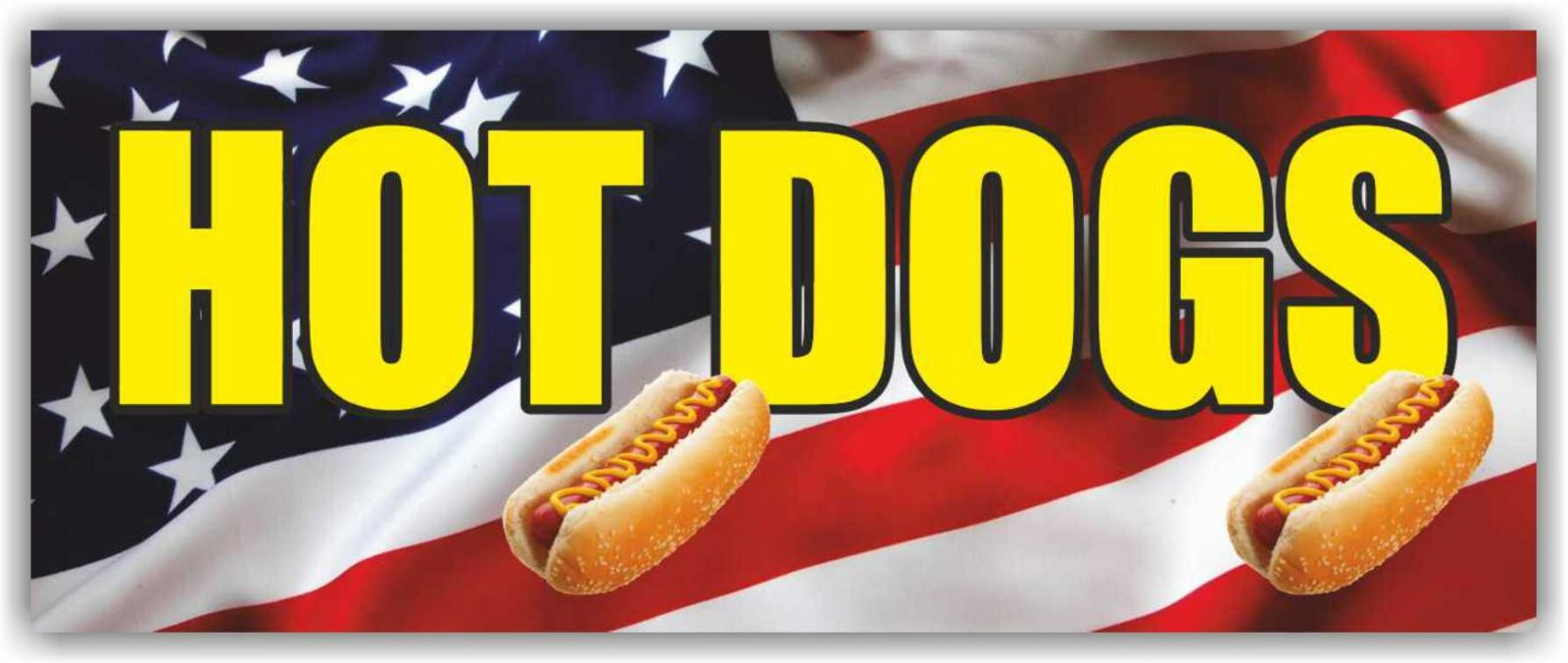 HOT DOGS Advertising Banner Vinyl Mesh Sign Street Food Sandwich Restaurant Bar