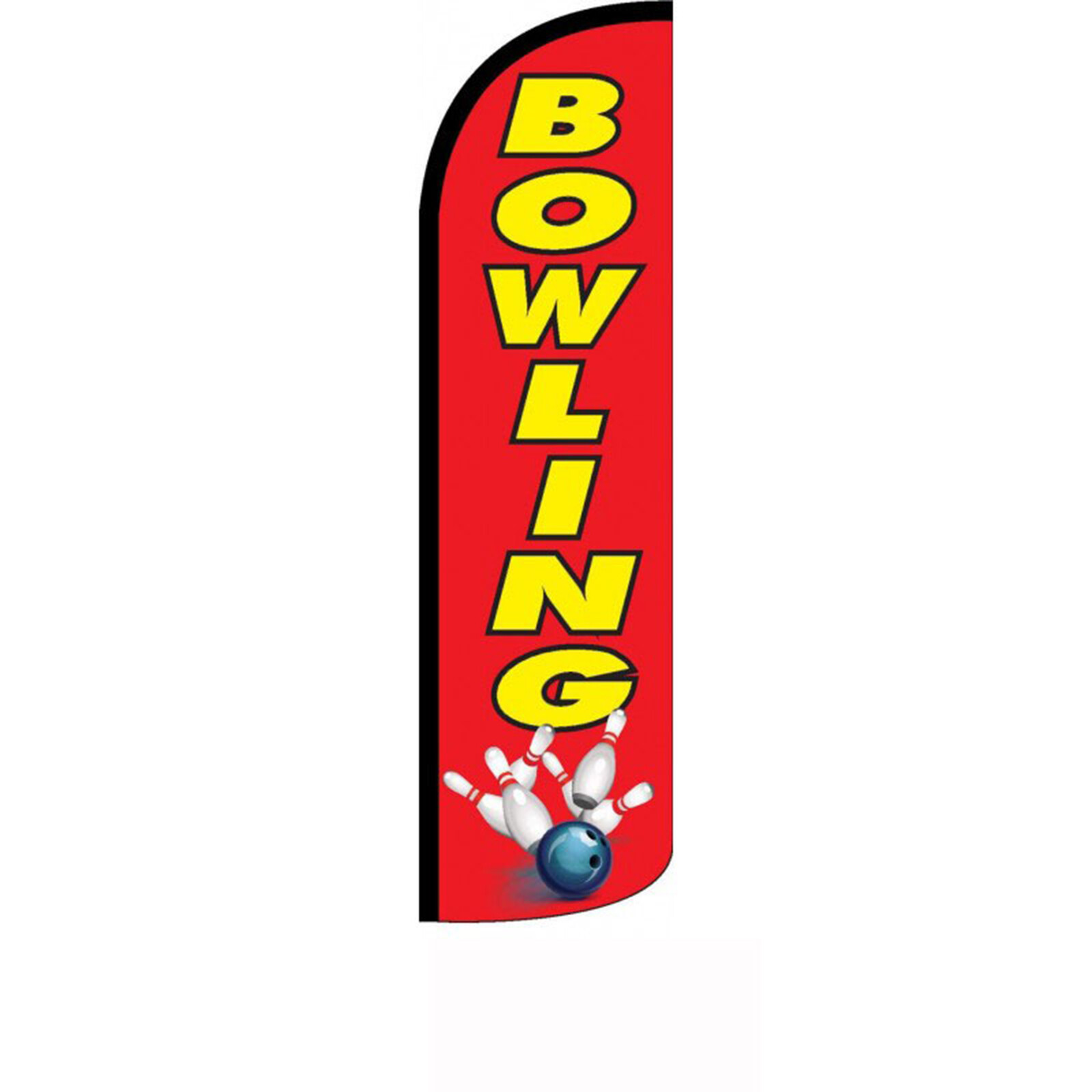 Bowling Red 2 1/2 ft X 11 1/2 ft Windless Swooper Flag (Hardware Not Included)