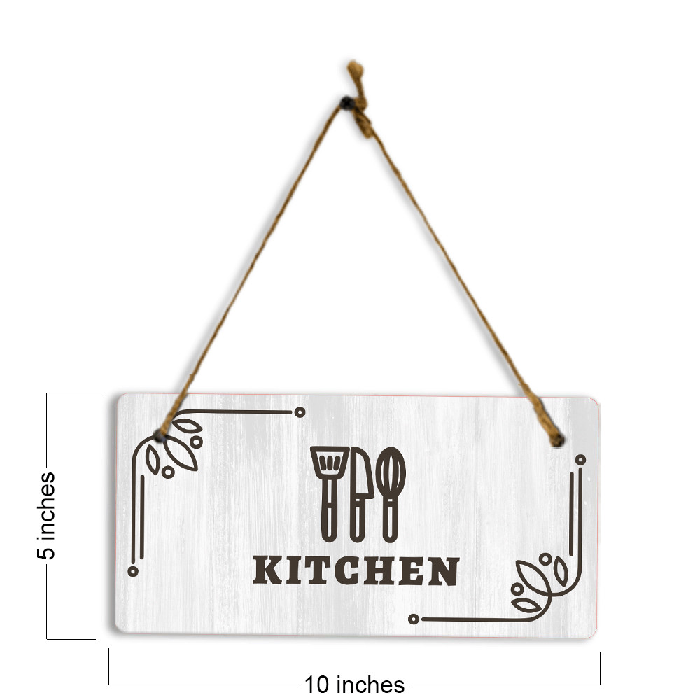 Kitchen 5×10 Hanging Plus Wall or Door Sign | Rustic Wood Sign