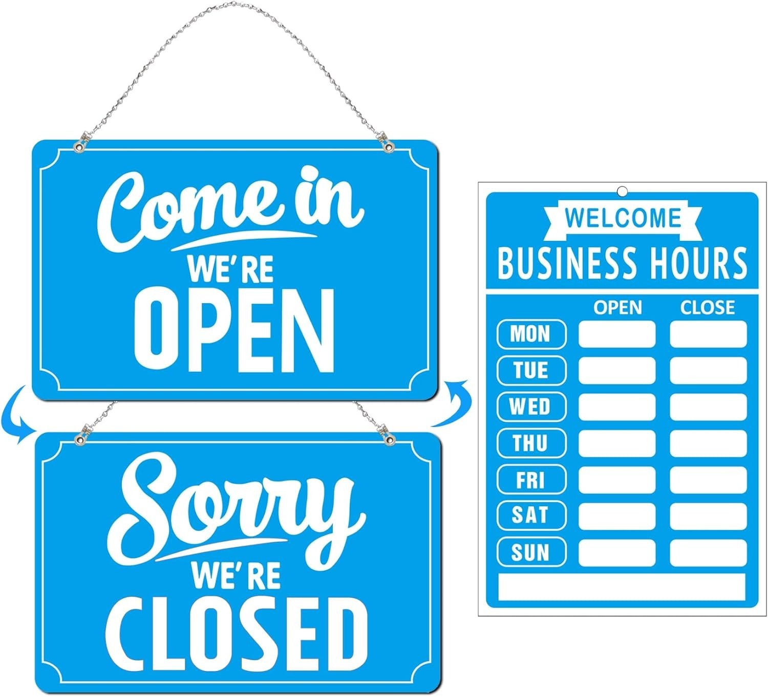 Open Closed Signs Business Hours Sign Set for Window Door Open Signs for Busines