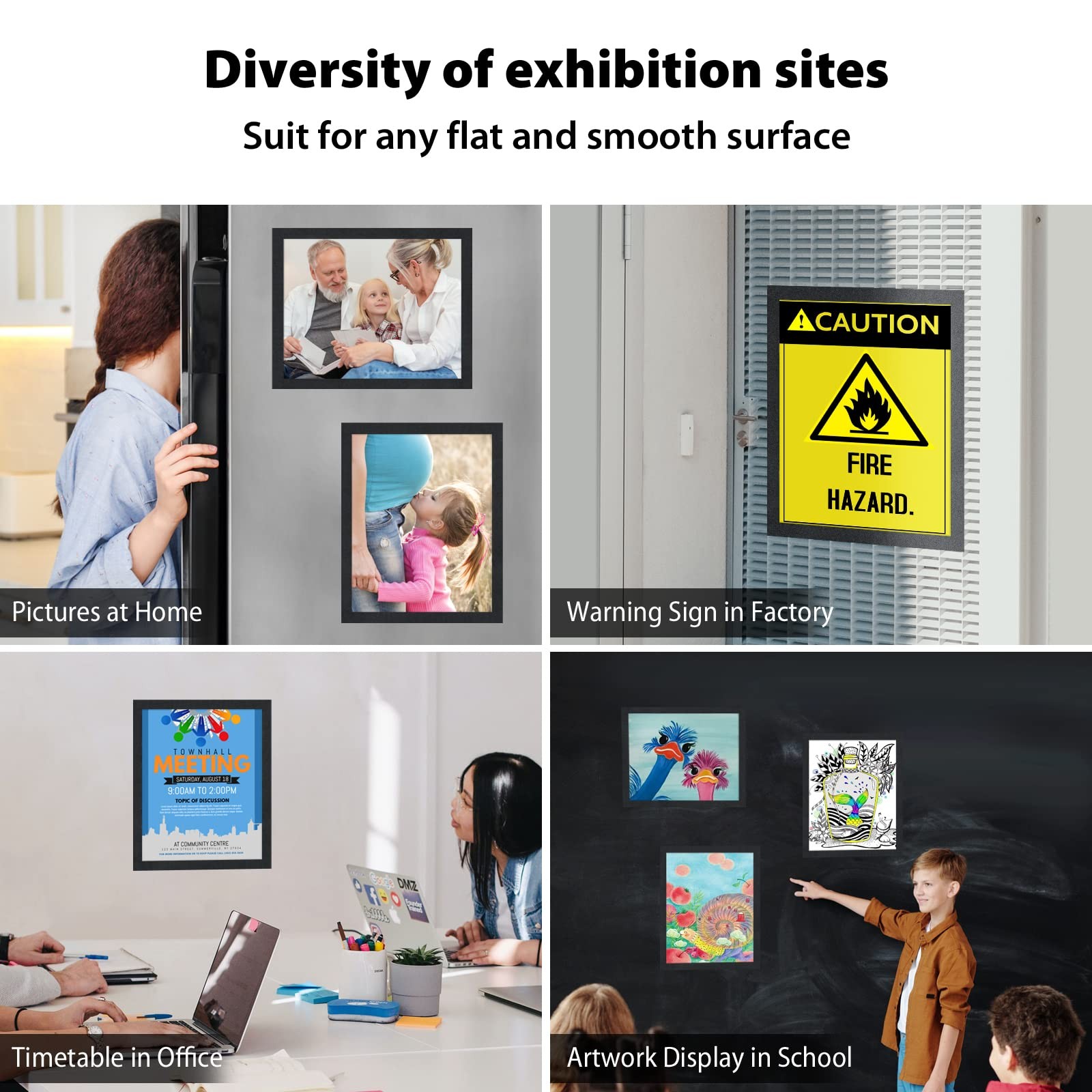 VAIIGO 11&Prime;x 17&Prime; Self Adhesive Magnetic Sign Holder, 11&Prime;x17&Prime; 10Pack, Black