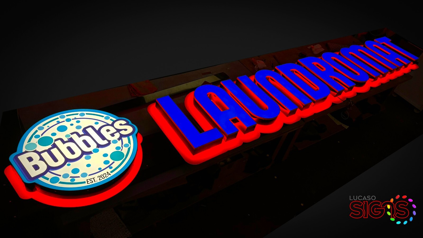 Channel Letters Double Light on Raceways with Back Panel set 20×1.5 feet