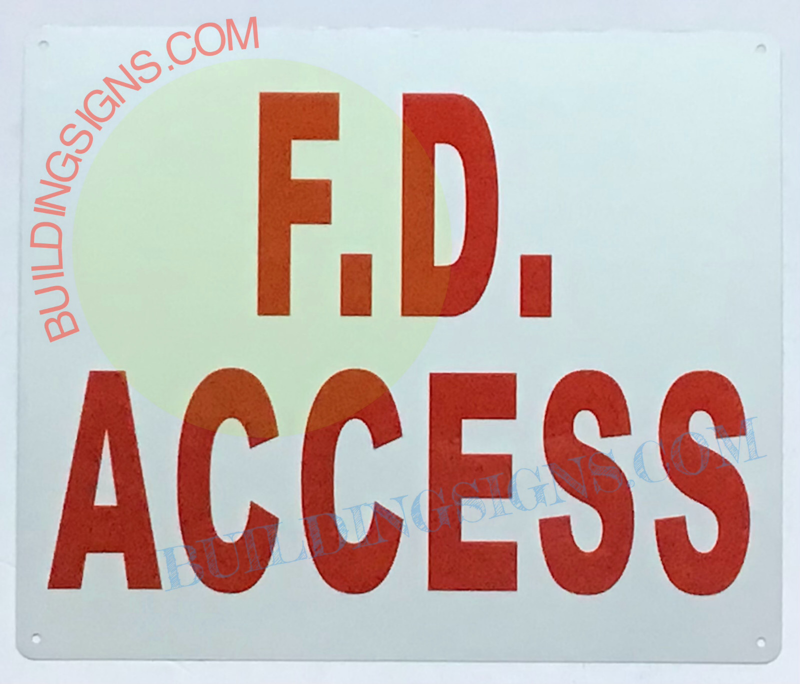 FD ACCESS SIGN (10×12, White, Aluminum)-REF24-1027