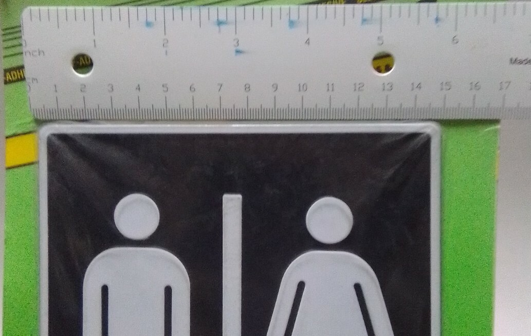 Unisex Black Restroom Sign Braille ADA Standards 5-1/2&Prime; x 8-1/2&Prime; Bathroom B13