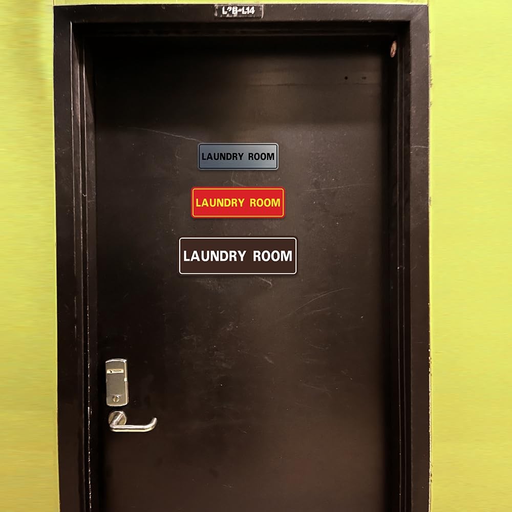 Laundry Room Wall Door Sign Durable Property Signage Red Large 1 PCS