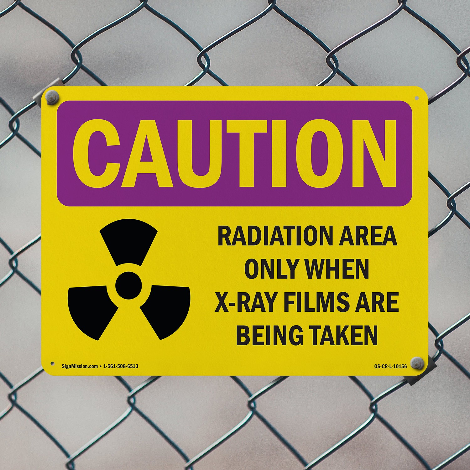 Radiation Area Only When X OSHA Caution Radiation Sign Or Decal – 5 or 10 Pack