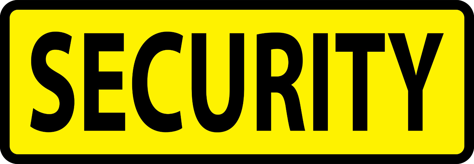 SECURITY 6&Prime;X18&Prime; YELLOW BLACK MAGNETIC VEHICLE SIGNS TO FIT VAN CAR TRUCK OR SUV