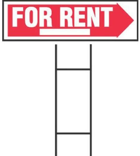 (5 Pack) Hy-Ko For Rent Corrugated Plastic Sign w/ H-Bracket 6&Prime;x23&Prime; Double Sided