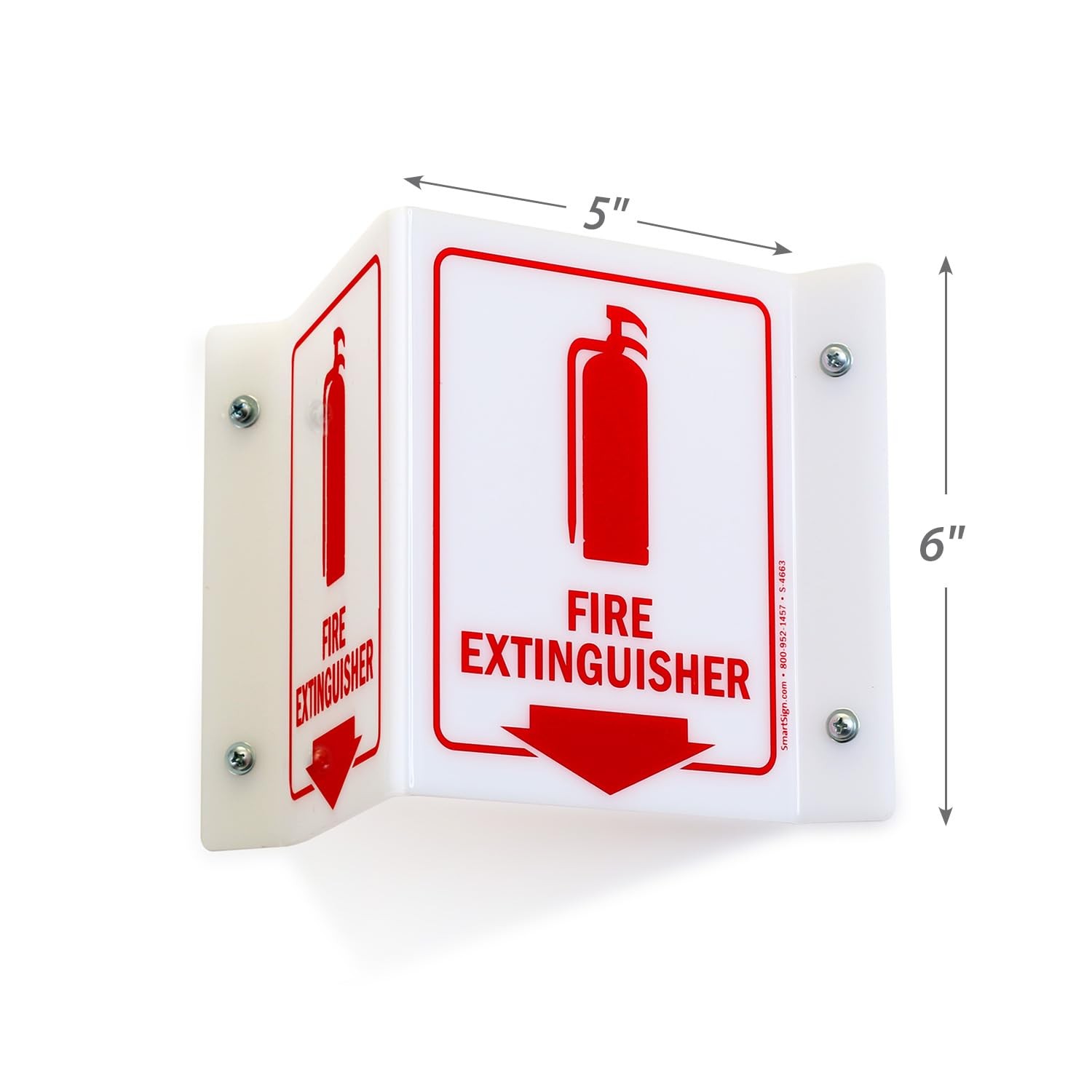 1 PCS 5×6 Inch Acrylic Fire Extinguisher Projecting Sign For Safety Wall