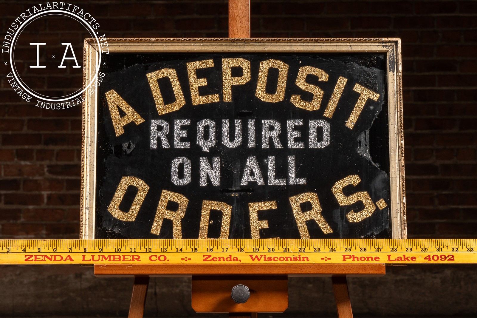 Antique ROG « Deposit » Foil Trade Sign