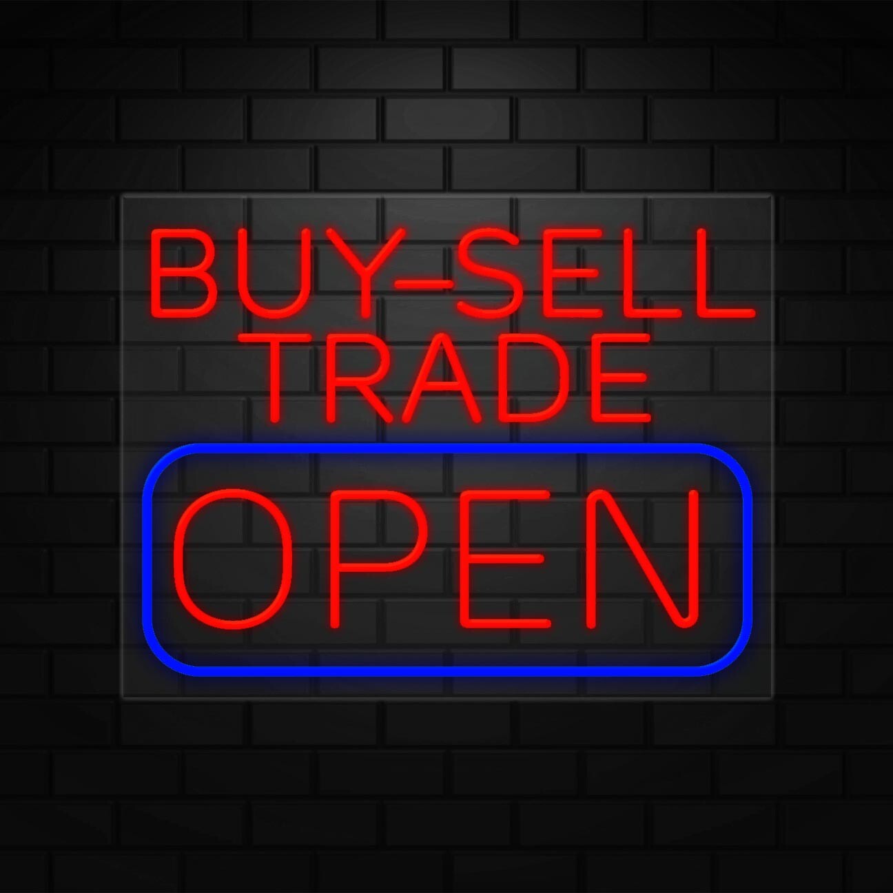 Buy Sell Trade Neon Sign for Retail Display | LED Flex Neon | 31&Prime;W x 24&Prime;H x 1&Prime;D